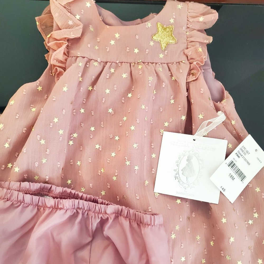 (NWT) Special Occasions by MARMELLATA Girls 18m BEAUTIFUL Dress w/ Bloomers